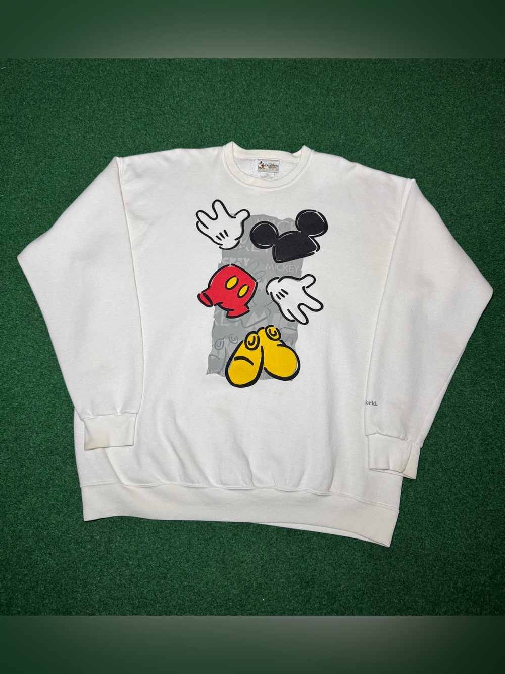 Mickey Mouse Vintage Sweatshirt XXL Walt Disney World 90s White Sweatshirt USA